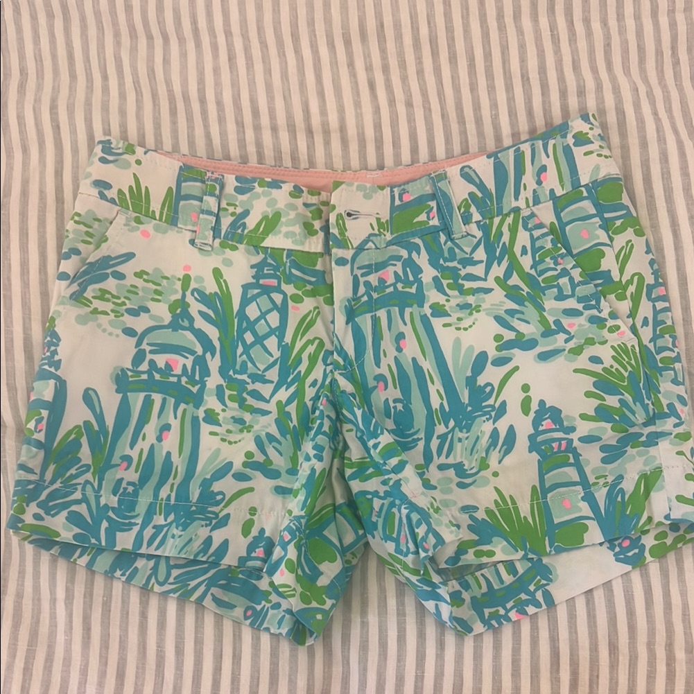 Lilly Pulitzer Women's Blue And Green Printed Shorts